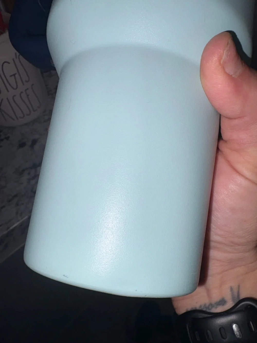 Stanley Mint Green Travel Tumbler with Navy Handle - Picture 8 of 8